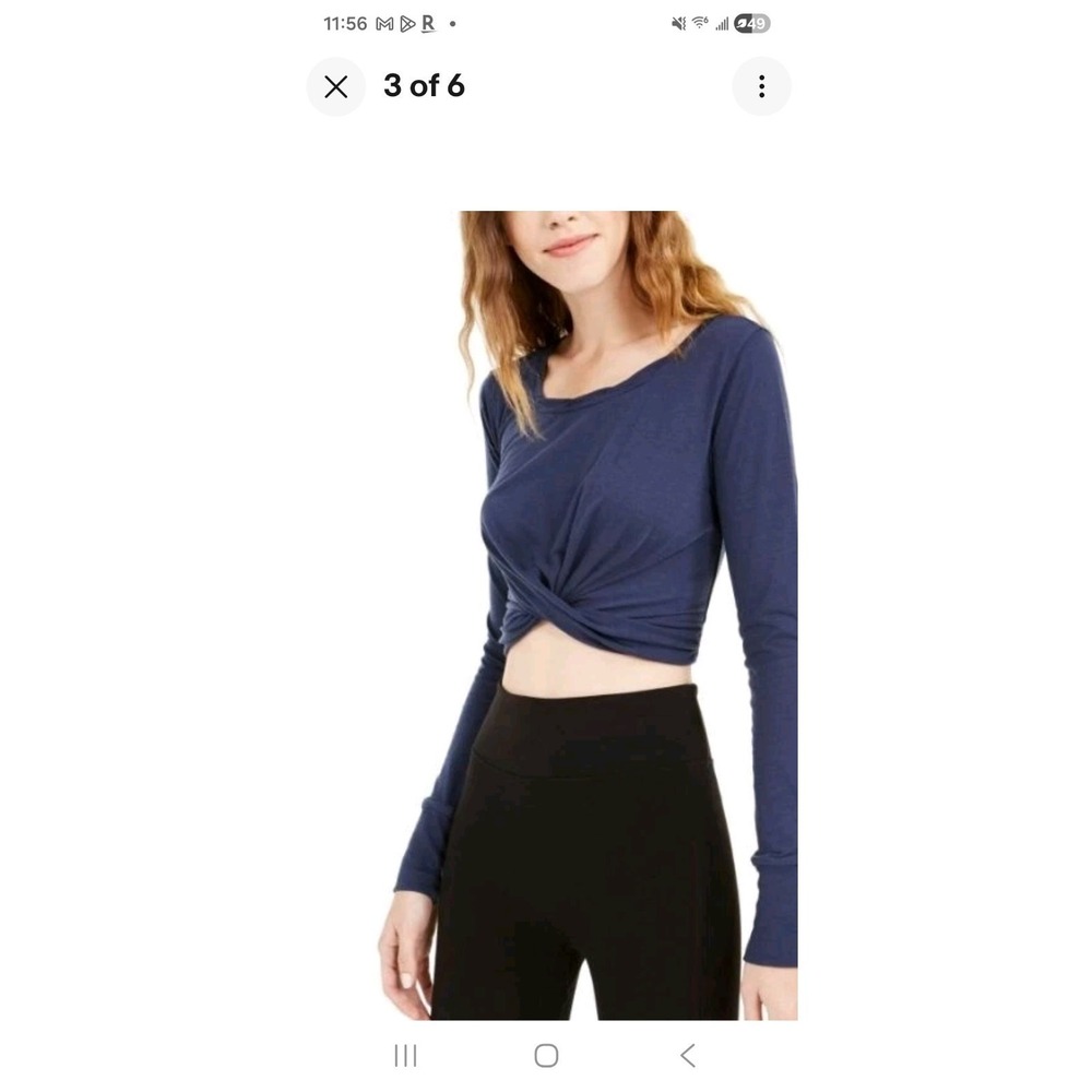 free people movement Blue Yoga Crop Lg Long Sleeve